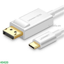 Cáp chuyển USB Type C sang DisplayPort UGREEN 40420 dài 1.5m (Trắng)