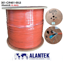 Cáp điều khiển ALANTEK 18AWG 1 Pair vỏ LSZH chống cháy (P/N: 301-CI9401-05LS) 500m/cuộn