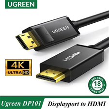 Cáp Displayport 1.2 to HDMI dài 5m hỗ trợ 4K30hz hỗ trợ 1920*1080@60Hz Ugreen 10204 cao cấp