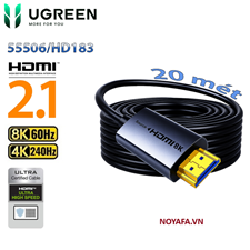 Cáp HDMI 2.1 Sợi Quang Ugreen 55506/HD183 dài 20M AOC Hỗ Trợ 8K@60Hz, 48Gbps cao cấp