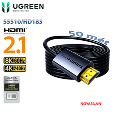 Cáp HDMI 2.1 Sợi Quang Ugreen 55510/HD183 dài 50M AOC Hỗ Trợ 8K@60Hz, 48Gbps cao cấp