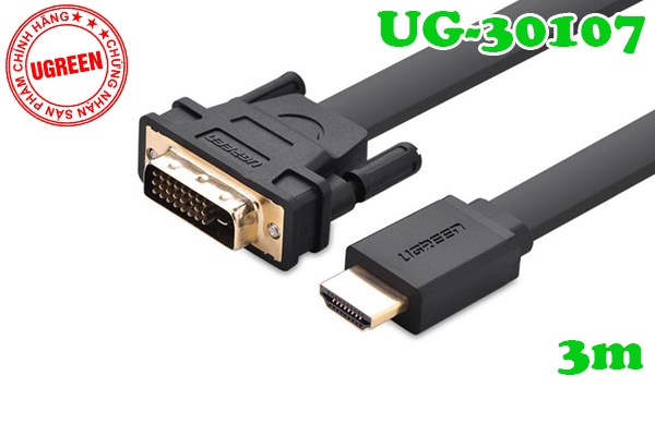 Cáp HDMI sang DVI 24+1 dây dẹt UGREEN 30107