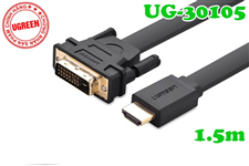 Cáp HDMI sang DVI 24+1 dẹt dài 1.5m Ugreen 30105