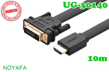 Cáp HDMI sang DVI 24+1 dẹt dài 10m Ugreen 30140 chính hãng