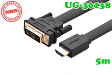 Cáp HDMI sang DVI 24+1 dẹt dài 5m Ugreen 30138