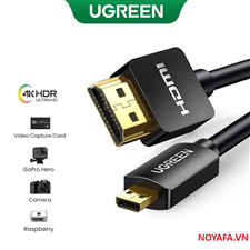 Cáp Micro HDMI sang HDMI dài 1m hỗ trợ 4K@60Hz Ugreen 30148 cao cấp
