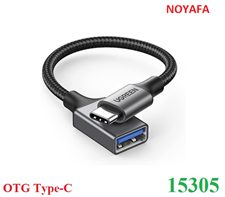 Cáp OTG UGREEN USB-C Sang USB-A 3.0 15305 Bọc Dù Vỏ Nhôm (Màu Đen)