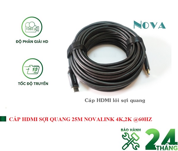 Cáp tín hiệu HDMI 2.0 dài 30M sợi quang Novalink NV-32012 4K@60hz