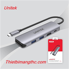 Cáp TYPE C ra 2 USB 3.0 + HDMI + TF/SD + PD 100W UNITEK H1107D cao cấp