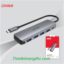 Cáp Type C ra 3 USB 3.0 + HDMI + PD 100W UNITEK H1107E cao cấp