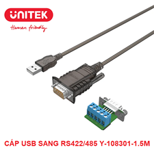 Cáp USB 2.0 sang RS422/485 DB9 UNITEK Y-108301-1.5M