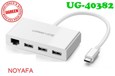 Cáp USB Type C sang Lan + USB 3.1 chia 3 cổng Ugreen 40382