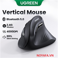 Chuột bấm im lặng không dây 4000DPI dọc Bluetooth 5.0 + 2.4G Ugreen MU008 25444 cao cấp