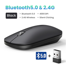 Chuột không dây Slim 2.4Ghz + Bluetooth 5.0 DPI 4000 Ugreen 25163 Black cao cấp