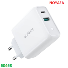 Củ Sạc Nhanh Đa Năng Ugreen 60468 38W 2 Cổng USB-C PD & USB-A QC Chính Hãng