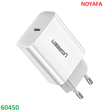 Củ Sạc Nhanh Ugreen  60450 20W PD Chuẩn EU Trắng Chính Hãng