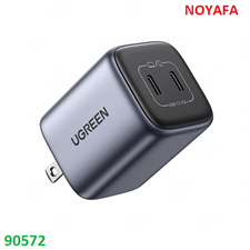Củ sạc nhanh UGREEN 90572 45W GaN 2 cổng USB-C PD PPS Chính Hãng
