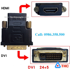 Đầu chuyển HDMI to DVI 24+5 chân