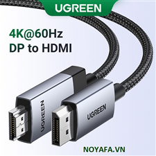 Dây, cáp Displayport sang HDMI dài 2M hỗ trợ 4K60Hz, 2K144Hz, 1080p240Hz Ugreen 15774 DP119 cao cấp