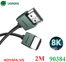 Dây cáp HDMI 2.1 slim dài 2M hỗ trợ 8K@60Hz Ugreen 90384 (bọc nhôm, bện dù) cao cấp