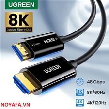 Dây cáp HDMI 2.1 sợi quang 10m hỗ trợ 8K/60Hz, 4K/120Hz chính hãng Ugreen 80406 cao cấp