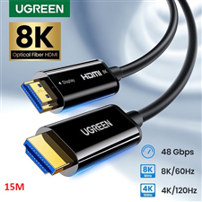 Dây cáp HDMI 2.1 sợi quang 15m hỗ trợ 8K/60Hz, 4K/120Hz chính hãng Ugreen 80407 cao cấp