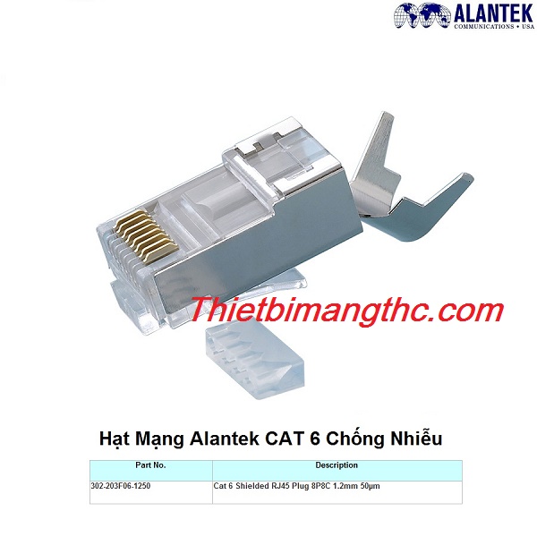 Hạt mạng Cat6A Alanlantek FTP (302-203F06-1250) cao cấp