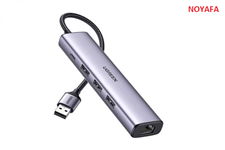 Hub chuyển đổi đa năng UGREEN 60554 USB 3.0 sang HDMI, VGA, LAN, USB - Màu Xám