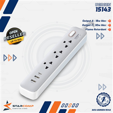 Ổ cắm điện UGREEN 15143 30W - 3 ổ AC, 2 cổng USB-A & 1 cổng USB-C, có công tắc tổng