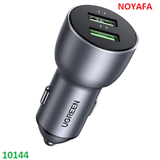 Sạc nhanh ô tô Ugreen 10144 2 cổng USB-A QC 3.0 36W màu Xanh đậm