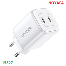 Sạc Nhanh Ugreen 15327 Nexode 45W 2 Cổng USB-C PD US Chính Hãng