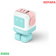Sạc nhanh Ugreen 35856 65W GaN 3 cổng Type C PD & USB A chính hãng