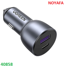 Sạc Ô Tô Nhanh UGREEN 40858 2 Cổng A+C 30W Hỗ Trợ PD3.0