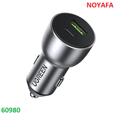Sạc ô tô nhanh UGREEN 60980 42.5W 2 cổng USB & Type-C