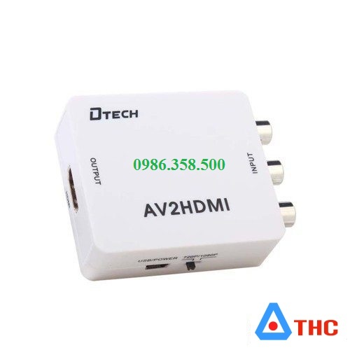 Thiết bị chuyển đổi AV sang HDMI Dtech, AV2HDMI(DT-6518)
