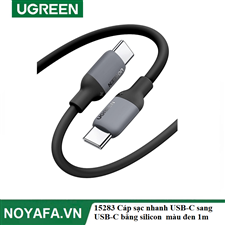 UGREEN 15283 Cáp sạc nhanh USB-C sang USB-C bằng silicon UGREEN màu đen dài 1m cao cấp