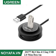 UGREEN 20277 Bộ Chia 4 Cổng USB 2.0  Màu Đen 1m cao cấp