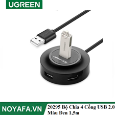 UGREEN 20295 Bộ Chia 4 Cổng USB 2.0  Màu Đen  1,5m cao cấp