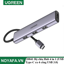 Ugreen 20841 Bộ chia  Hub 4 in 1 (USB Type-C ra 4 cổng USB 3.0)