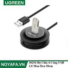 UGREEN 30254 Bộ Chia 4 Cổng USB 2.0  Màu Đen  50cm cao cấp