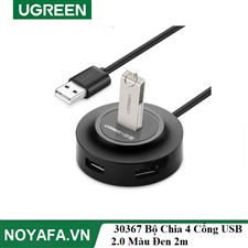 UGREEN 30367 Bộ Chia 4 Cổng USB 2.0  Màu Đen  2m cao cấp