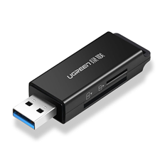 Ugreen 40752, Đầu Đọc Thẻ Nhớ SD/TF USB 3.0 Màu Đen Cao Cấp