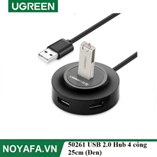 UGREEN 50261 USB 2.0 Hub 4 cổng 25cm (Đen) cao cấp