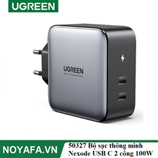 UGREEN 50327 Bộ sạc thông minh Nexode USB C 2 cổng 100W của Mỹ