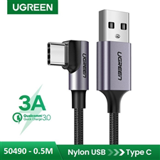 Ugreen 50940 Dây, cáp USB Type-C cáp bẻ góc 90 độ dài 0.5M 3A màu đen