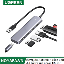 Ugreen 50985 Bộ Hub chia 4 cổng USB 3.0 hỗ trợ cấp nguồn USB-C chính hãng