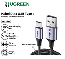 Ugreen 60128 Dây USB Type A sang Type C dài 2M màu đen