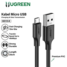 Ugreen 60134 Dây, cáp usb 2.0 đầu đực sang micro usb cáp dữ liệu màu đen dài 0.25m