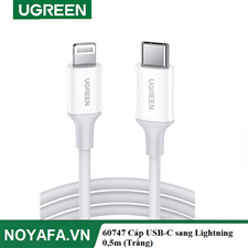 UGREEN 60747 Cáp USB-C sang Lightning  0,5m (Trắng) cao cấp