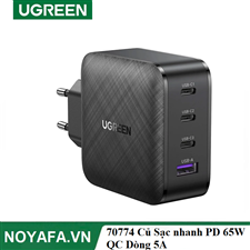 UGREEN 70774 Củ sạc nhanh công suất cao CD224 Sạc nhanh PD 65W QC Dòng 5A cao cấp